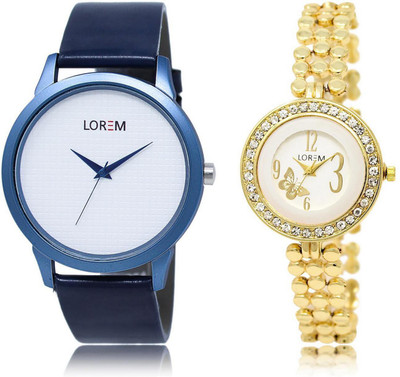 

LOREM FZ-33-203 COMBO Multicolor Round Boy's & Girl's Metal Bracelet & Leather Watch - For Men & Women