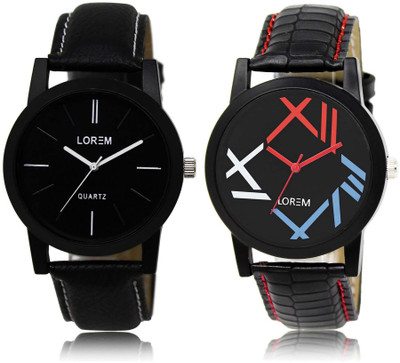 

LOREM Watch-5-12 Designer Multicolor Round Boy's Leather Watch - For Men