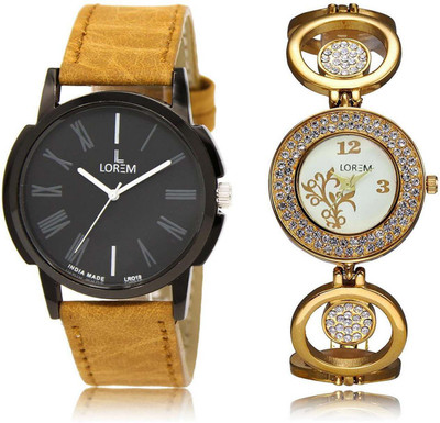 

LOREM watch-19-204 Designer Multicolor Round Boy's & Girl's Metal Bracelet & Leather Watch - For Men & Women
