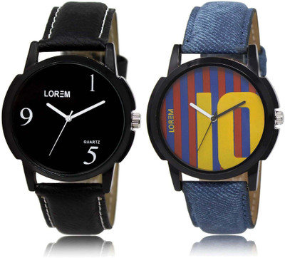 

LOREM OM-6-10 Designer Multicolor Round Boy's Leather Watch - For Men
