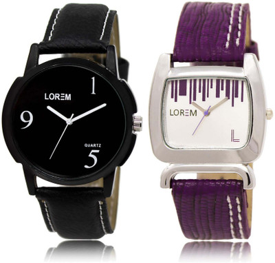 

LOREM watch White & Black Round Boy's & Girl's Leather Watch - For Men & Women