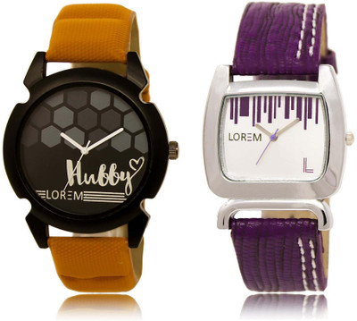 

LOREM watch-32-207 Designer White & Black Round Boy's & Girl's Leather Watch - For Men & Women