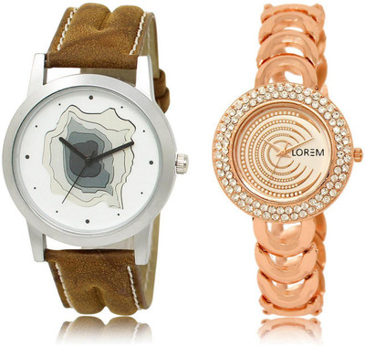 

LOREM watch9-202 COMBO Multicolor Round Boy's & Girl's Metal Bracelet & Leather Watch - For Men & Women