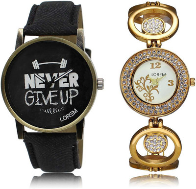 

LOREM Watch-27-204 Designer Multicolor Round Boy's & Girl's Metal Bracelet & Leather Watch - For Men & Women