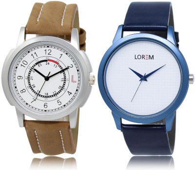 

LOREM -17-33 COMBO White Round Boy's Leather Watch - For Men