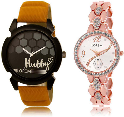 

LOREM Watch-32-215 Designer Silver & Black Round Boy's & Girl's Metal Bracelet & Leather Watch - For Men & Women
