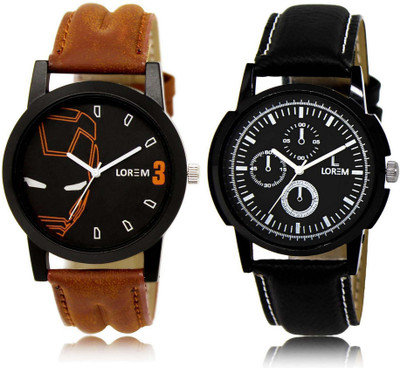 

LOREM OM-4-13 Designer Multicolor Round Boy's Leather Watch - For Men