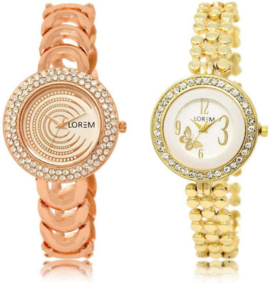 

LOREM watch202-203 Designer Multicolor Round Girl's Metal Bracelet Watch - For Women