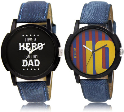 

LOREM Watch-7-10 COMBO Multicolor Round Boy's Leather Watch - For Men