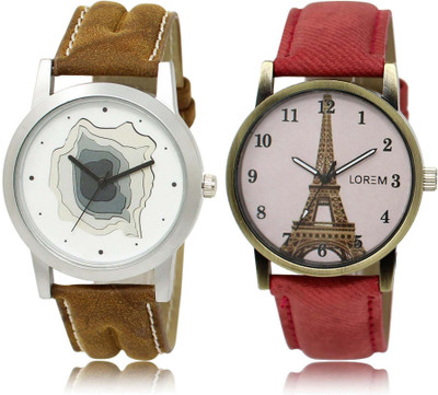 

LOREM SR-9-230 Attractive White Round Boy's & Girl's Leather Watch - For Men & Women