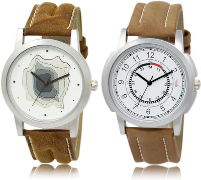 

LOREM OM-9-17 Designer White Round Boy's Leather Watch - For Men