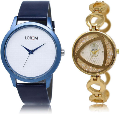 

LOREM SR-33-239 Attractive Silver & White Round Boy's & Girl's Metal Bracelet & Leather Watch - For Men & Women