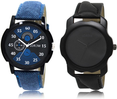 

LOREM FZ-2-22 COMBO Black Round Boy's Leather Watch - For Men