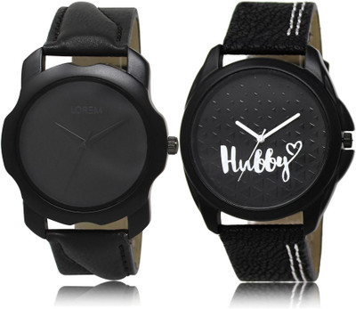 

LOREM Watch-22-31 COMBO Black Round Boy's Leather Watch - For Men