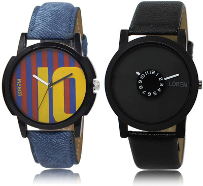 

LOREM SR-10-25 Attractive Multicolor Round Boy's Leather Watch - For Men