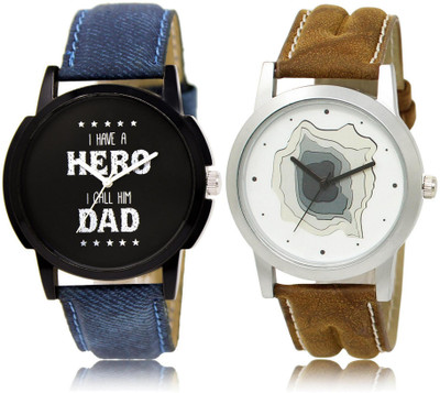 

LOREM Watch-7-9 COMBO White & Black Round Boy's Leather Watch - For Men