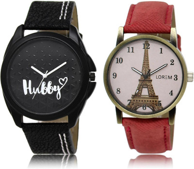 

LOREM watch White & Black Round Boy's & Girl's Leather Watch - For Men & Women