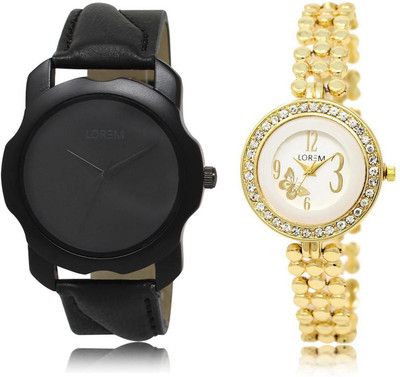 

LOREM Watch-22-203 COMBO Multicolor Round Boy's & Girl's Metal Bracelet & Leather Watch - For Men & Women