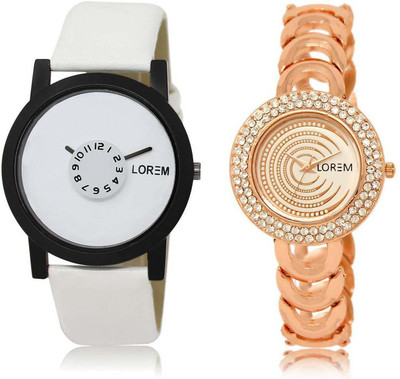 

LOREM OM-26-202 Designer Multicolor Round Boy's & Girl's Metal Bracelet & Leather Watch - For Men & Women