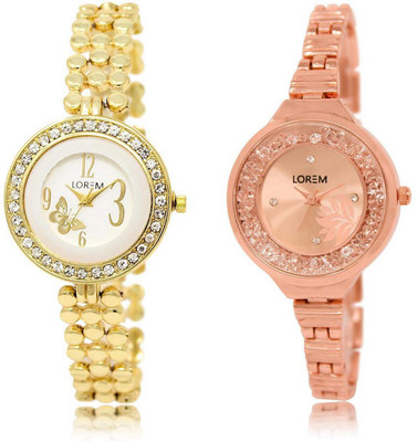 

LOREM OM-203-225 Designer Multicolor Round Girl's Metal Bracelet Watch - For Women