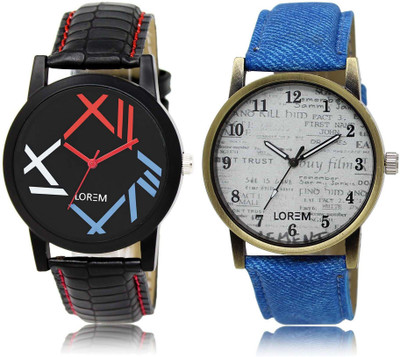 

LOREM watch-12-28 Designer Multicolor Round Boy's Leather Watch - For Men