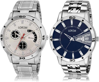 

LOREM Watch-101-102 Designer Silver Round Boy's Metal Bracelet Watch - For Men