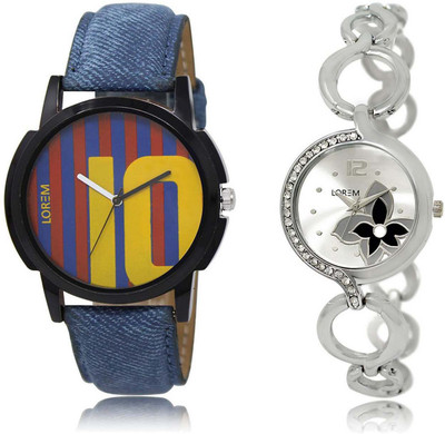 

LOREM OM-10-231 Designer Multicolor Round Boy's & Girl's Metal Bracelet & Leather Watch - For Men & Women