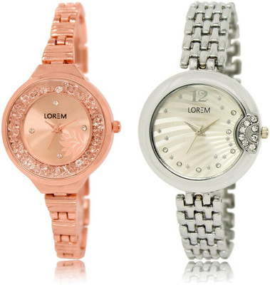 

LOREM watch Rose Gold & Silver Round & Contemporary Girl's Metal Bracelet Watch - For Women