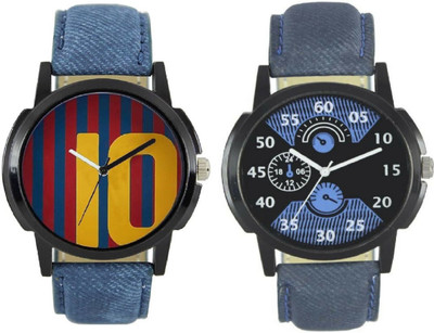 

LAMAZI Perfect Multicolor Leather Strap Combo Pack of 2 Analog NLL-347 Watch - For Men