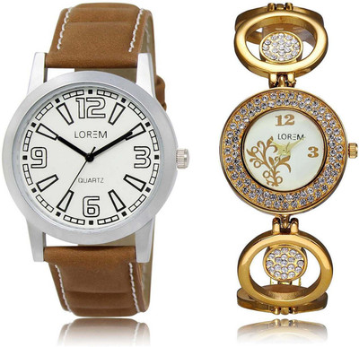 

LOREM SR-15-204 Attractive Multicolor Round Boy's & Girl's Metal Bracelet & Leather Watch - For Men & Women