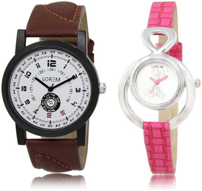 

LOREM SR-11-205 Attractive Multicolor Round Boy's & Girl's Leather Watch - For Men