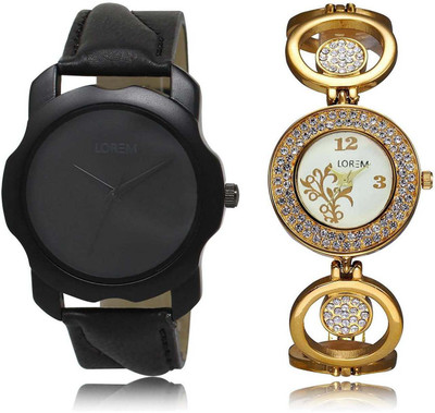 

LOREM watch22-204 Designer Multicolor Round Boy's & Girl's Metal Bracelet & Leather Watch - For Men & Women