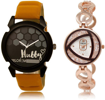 

LOREM watch-32-238 Designer Silver & Black Round Boy's & Girl's Metal Bracelet & Leather Watch - For Men & Women
