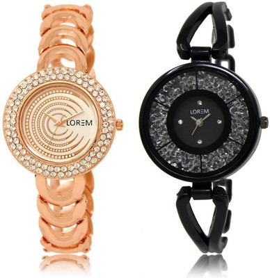 

LOREM watch202-211 COMBO Multicolor Round Girl's Metal Bracelet Watch - For Women