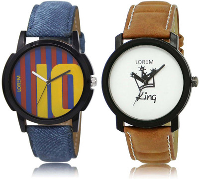 

LOREM SR-10-18 Attractive Multicolor Round Boy's Leather Watch - For Men
