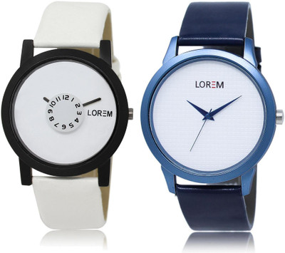 

LOREM WATCH26-33 COMBO White Round Boy's Leather Watch - For Men