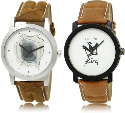 

LOREM watch-9-18 COMBO Multicolor Round Boy's Leather Watch - For Men