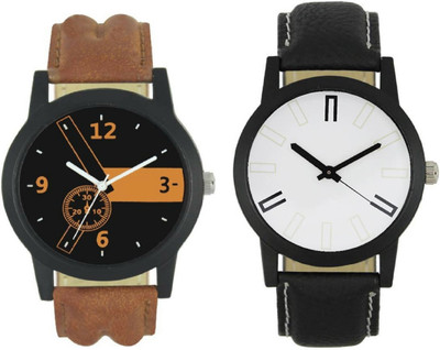 

LAMAZI Perfect Multicolor Leather Strap Combo Pack of 2 Analog NLL-338 Watch - For Men