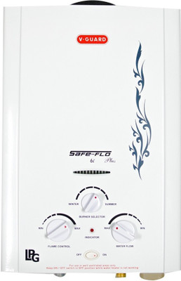 

V-Guard 6 L Gas Water Geyser(White, Safefloplus)