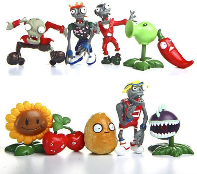 

imodish Plants VS Zombies Set of 10 Pcs Chomper, Sunflower, Peashooter, Cherry Bomb, Wallnut, Jalapeno And Zombies Action Figure(Multicolor)