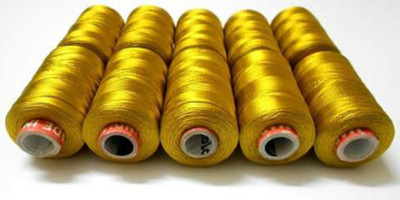 

GOELX Silk Thread Antique Gold, Shiny 10 Spools for Embroidery / Bangle-jhumka-jewellery making, Handicrafts