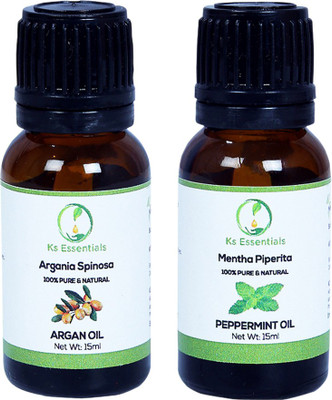 

Ks Essentials Argan Oil & Peppermint Oil Combo Pack (15 ml) Each(15 ml)
