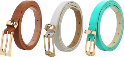 

Styles Creation Women Evening Brown, White, Green Artificial Leather Belt, Brown;green;white