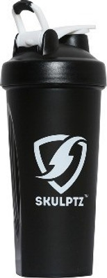

SKULPTZ Protein Shaker Gym Bottle with Steel Mixer (700ml) - Black 700 ml Shaker(Pack of 1, Black)