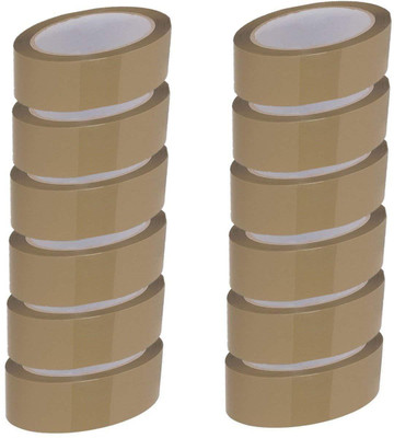 

TecMac Self Adhesive Packaging High Strength Brown Tape, 1.5 Inch 65 Meter Roll (Manual)(Set of 12, Brown)