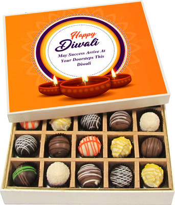 

Chocholik Diwali Sweets - May Success Arrive At Your Doorsteps This Diwali - White, Dark, Milk Chocolate Truffles - 20pc Truffles(300 g)