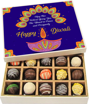 

Chocholik Diwali Gifts - Bring You the Utmost in Peace and Prosperity - White, Dark, Milk Chocolate Truffles - 20pc Truffles(300 g)