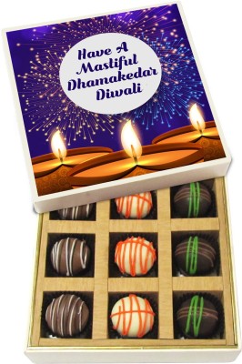 

Chocholik Diwali Sweets - Have A Mastiful Dhamakedar Diwali - White, Dark, Milk Chocolate Truffles - 9pc Truffles(135 g)