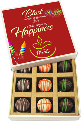 

Chocholik Diwali Gifts - Blast A Chain Of Sorrow - White, Dark, Milk Chocolate Truffles - 9pc Truffles(135 g)