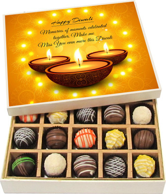 

Chocholik Diwali Gifts - Memories Of Moments Celebrated Together - White, Dark, Milk Chocolate Truffles - 20pc Truffles(300 g)